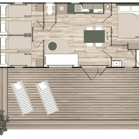 Mobil Avec Terrasse - 6 Pers - Confort à Grand-serre - Api-1-52-536 Campeggio